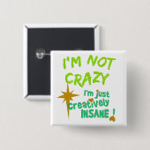 Creative Insane-toets Vierkante Button 5,1 Cm (Voorkant /achterkant)