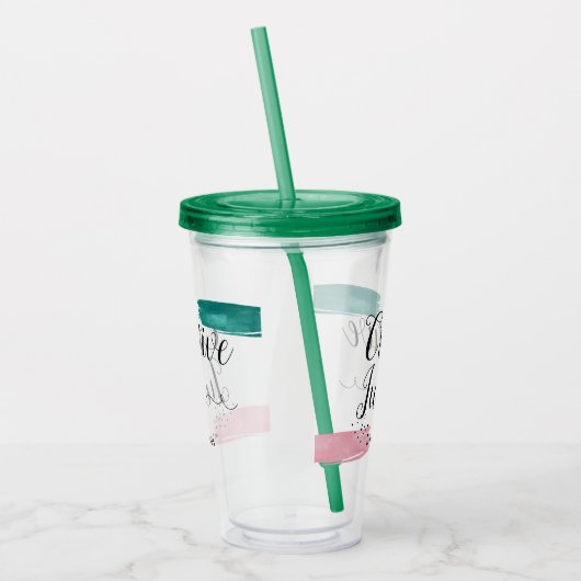 Creative Juice Typographic Pink & Green Abstract Acryl Drinkbeker (Links)