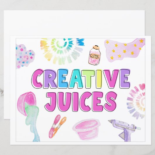 Creative Juices Sign | Teken voor Drink van het va (Voorkant / Achterkant)