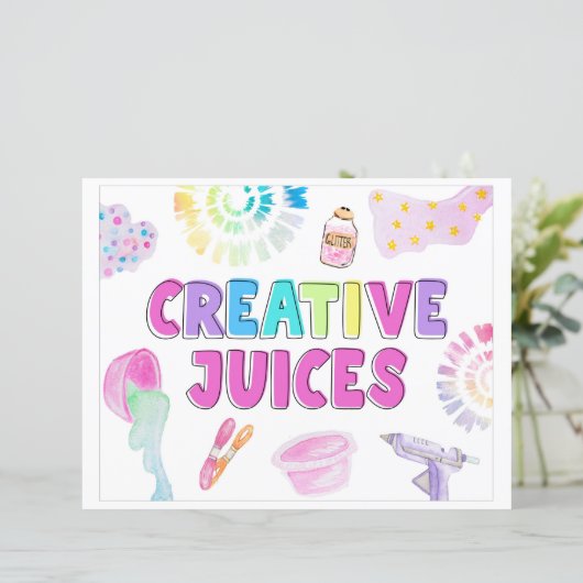 Creative Juices Sign | Teken voor Drink van het va (Staand voorkant)