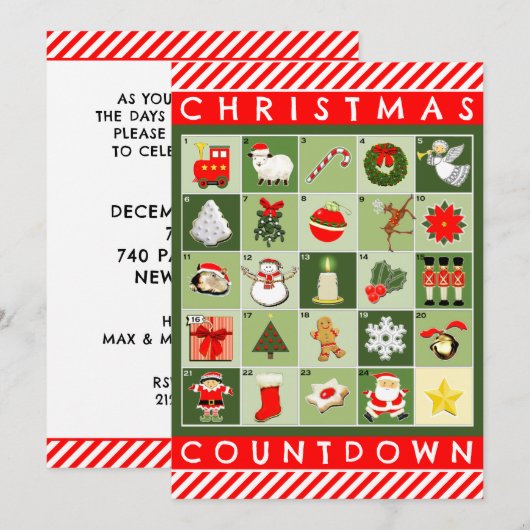 Creative kerstfeestdag kaart (Voorkant / Achterkant)