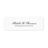 Creative Klassiek Script Plain Black White Etiket (Voorkant)