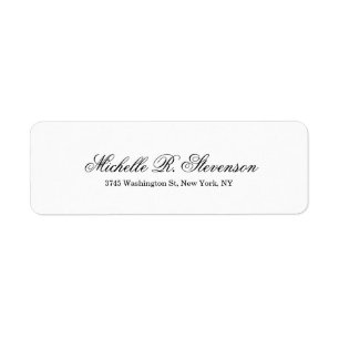 Creative Klassiek Script Plain Black White Etiket