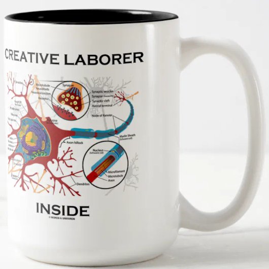 Creative Laborer Inside (Neuron / Synapse) Tweekleurige Koffiemok