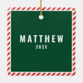 Creative Lacrosse Christmas Collectible Keramisch Ornament (Achterkant)