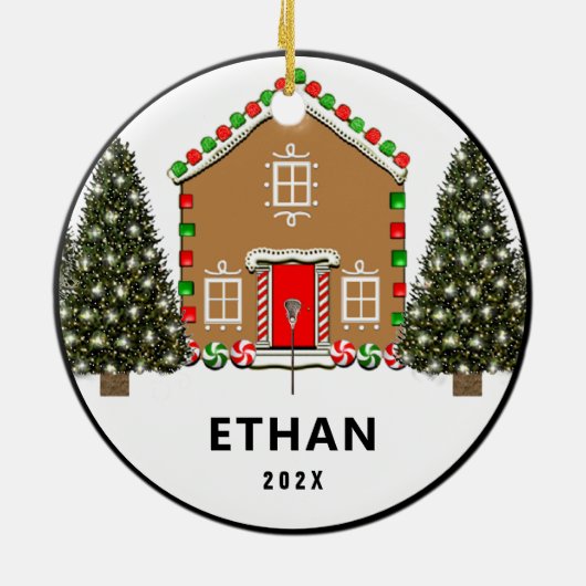 Creative Lacrosse Collectible Keramisch Ornament (Achterkant)