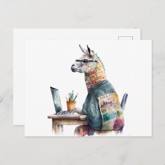 Creative Lama Briefkaart (Voorkant / Achterkant)