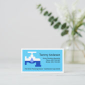 Creative Leaking Plumber Faucet White Border  Visitekaartje (Staand voorkant)