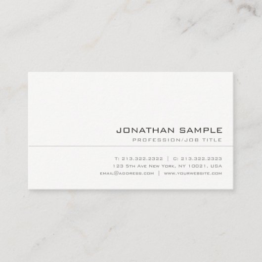 Creative legant Colors Trendy Sleek Professional Visitekaartje (Voorkant)