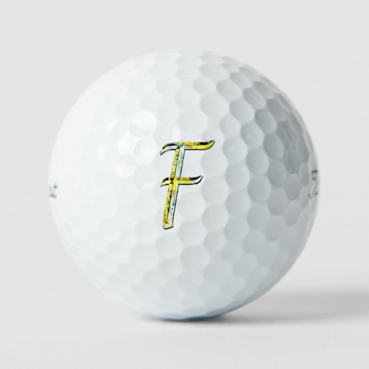 Creative Letter F Initiaal Monogram Golfballen (Voorkant)