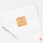 Creative Letter F Initiaal Monogram Vierkante Sticker (Envelop)
