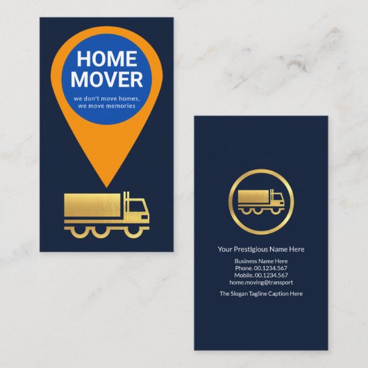 Creative Location Icon Home Moving Service Visitekaartje (Voorkant / Achterkant)