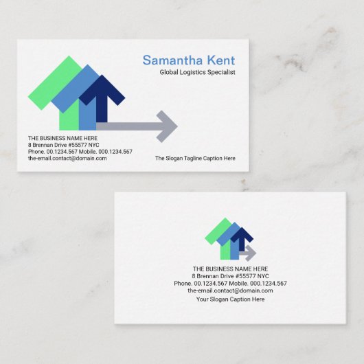 Creative Logistic Transport Arrows de Invoer Uitvo Visitekaartje (Voorkant / Achterkant)