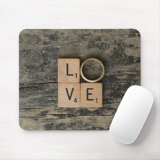 Creative Love Word met Srcabble Elements Muismat (Met muis)