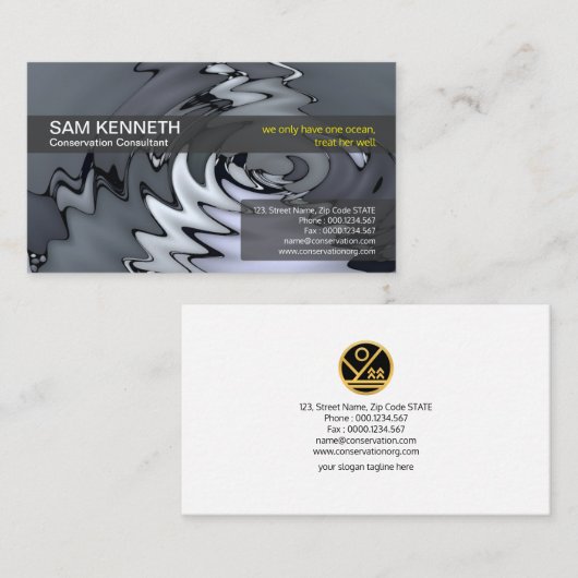 Creative Luminescent Oil Spill Environment Visitekaartje (Voorkant / Achterkant)