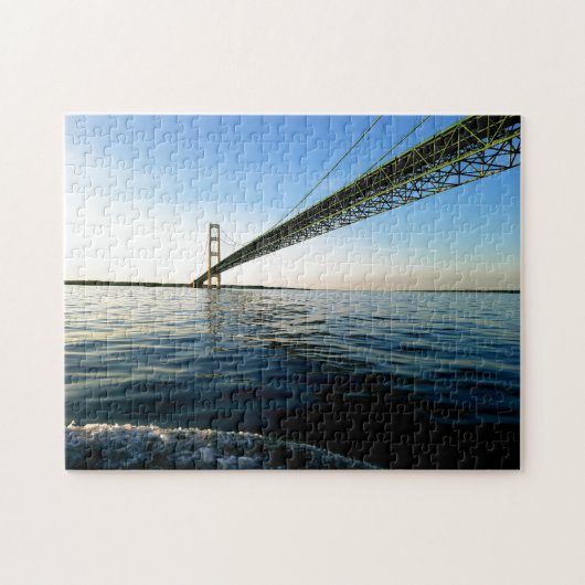Creative Mackinaw Bridge waterfoto puzzel (Horizontaal)