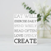 Creative Mantra Print Briefkaart (Staand voorkant)