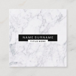 Creative Marble Black & White Square Visitekaartje