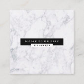 Creative Marble Black & White Square Visitekaartje (Voorkant)