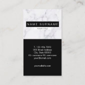 Creative Marble Black White - verticaal Visitekaar Visitekaartje (Achterkant)
