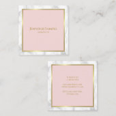 Creative Marble Gold Blush Pink Moderne Sjabloon Vierkante Visitekaartje (Voorkant / Achterkant)