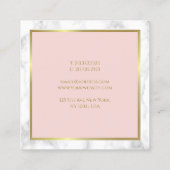 Creative Marble Gold Blush Pink Moderne Sjabloon Vierkante Visitekaartje (Achterkant)