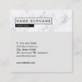Creative Marble Light Grey Square Visitekaartjes (Achterkant)