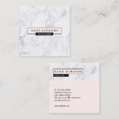 Creative Marble Pastel Pink Square Visitekaartjes (Voorkant / Achterkant)