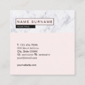 Creative Marble Pastel Pink Square Visitekaartjes (Achterkant)