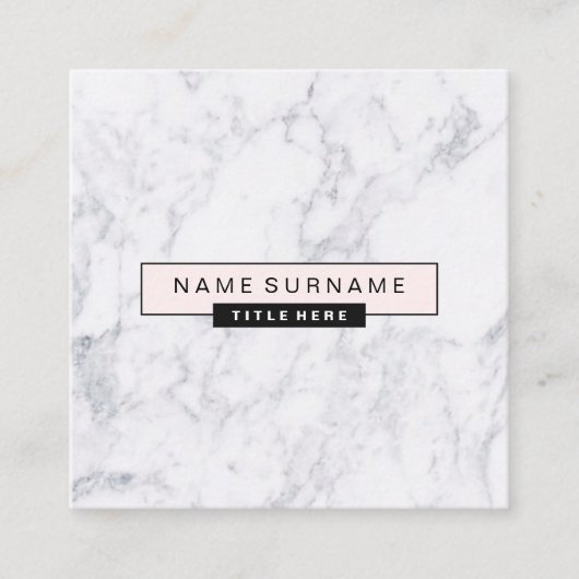 Creative Marble Pastel Pink Square Visitekaartjes (Voorkant)