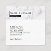 Creative Marble White Square Visitekaartjes (Achterkant)