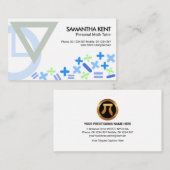 Creative Mathematics Symbols Motif Wiskunde Tiller Visitekaartje (Voorkant / Achterkant)