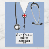 Creative Medical School Afstuderen Wijn Etiket (Enkel label)