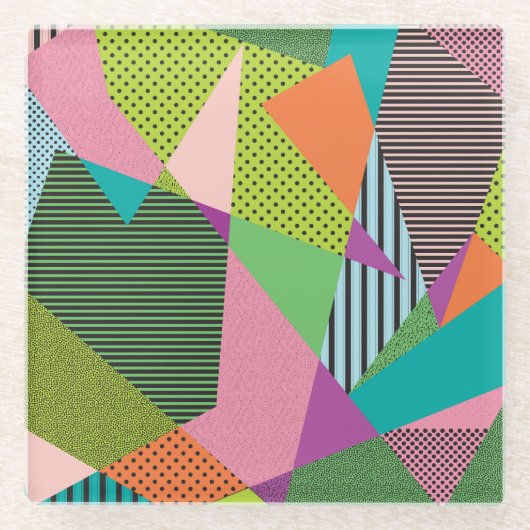 Creative Memphis Lijst Modern Design Glazen Onderzetter (Voorkant)