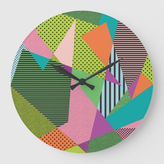 Creative Memphis Lijst Modern Design Grote Klok (Voorkant)