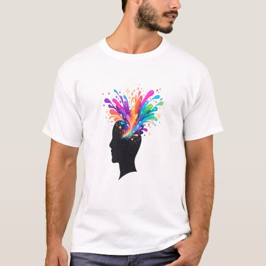 Creative Mind Color Splash Silhouette Artistic T-shirt (Voorkant)