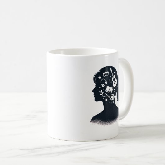 Creative Mind Silhouette | Personalized Artistic Koffiemok (Voorkant rechts)