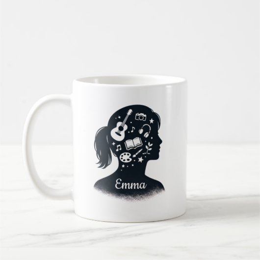 Creative Mind Silhouette | Personalized Artistic  Koffiemok (Links)