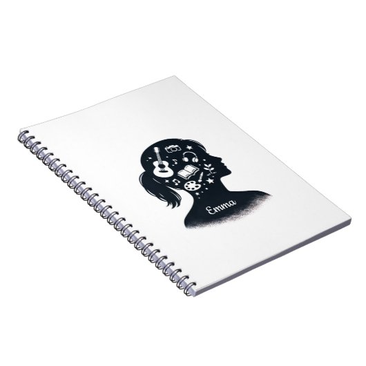 Creative Mind Silhouette | Personalized Artistic  Notitieboek (Rechterzijde)