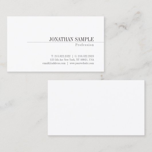Creative Minimal Design Classic Professional Visitekaartje (Voorkant / Achterkant)
