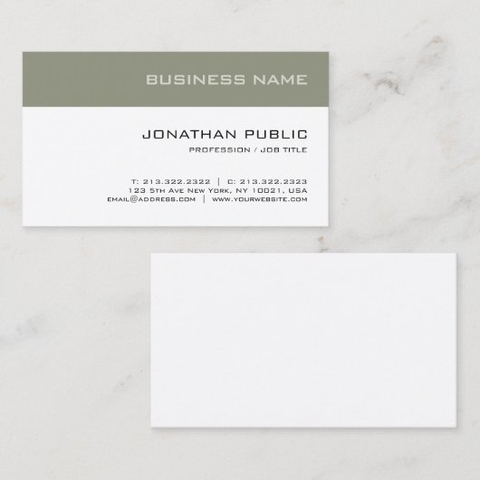 Creative Minimal Modern Plain Trendy Luxury Chic Visitekaartje (Voorkant / Achterkant)