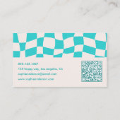 Creative Minimal Professional Modern Teal Wavy Visitekaartje (Achterkant)