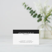Creative minimalist Black and White Trendy Plain Visitekaartje (Staand voorkant)