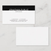 Creative minimalist Black and White Trendy Plain Visitekaartje (Voorkant / Achterkant)