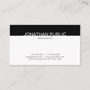 Creative minimalist Black and White Trendy Plain Visitekaartje