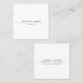 Creative minimalist Design Gold Plain Trendy Luxe Vierkante Visitekaartje (Voorkant / Achterkant)