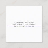 Creative minimalist Design Gold Plain Trendy Luxe Vierkante Visitekaartje (Achterkant)