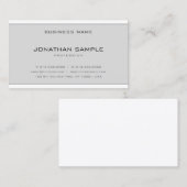 Creative minimalist Design Modern Clean Grey White Visitekaartje (Voorkant / Achterkant)