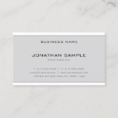 Creative minimalist Design Modern Clean Grey White Visitekaartje (Voorkant)