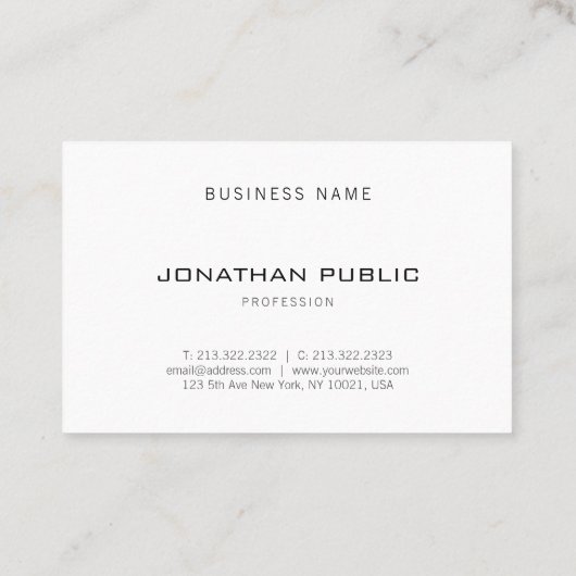 Creative minimalist Design Modern Fine Plain Chic Visitekaartje (Achterkant)